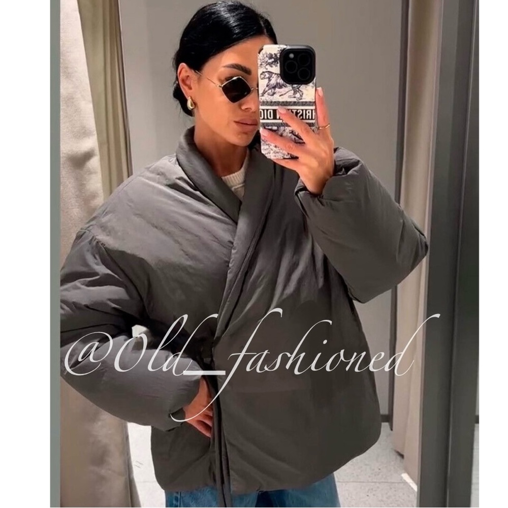 Zara Gray Puffer Jacket